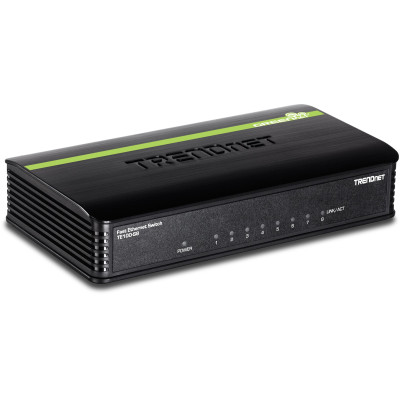 TRENDnet TE100-S8 8-Port Unmanaged Fast Ethernet Switch, Desktop, fanless